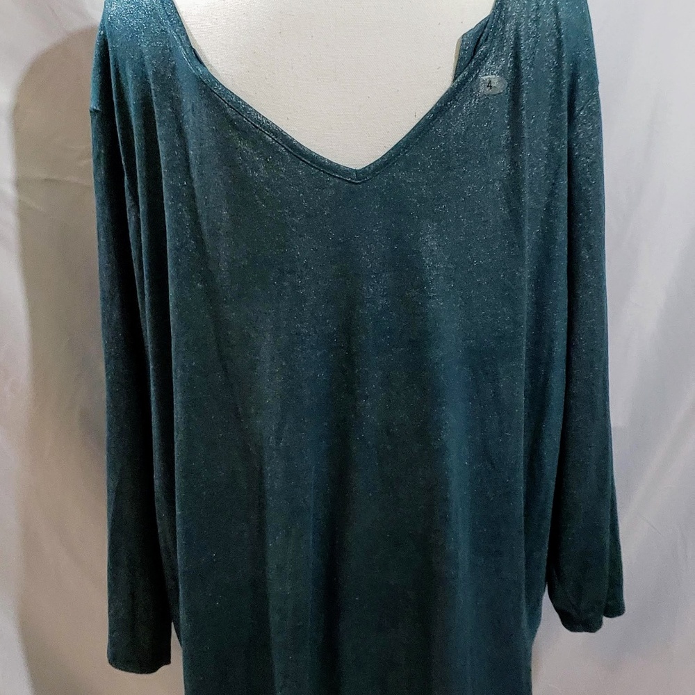 Maurice’s Metallic Tie Neck Shirt 	Size 4X - Picture 4 of 6